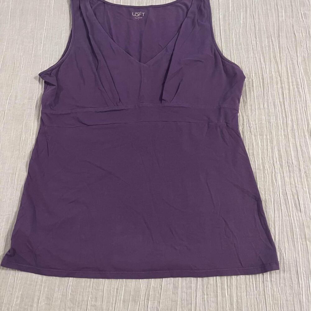 LOFT purple sleeveless blouse size large